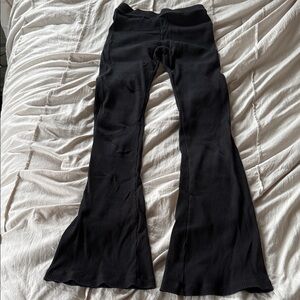 PINK Victoria's Secret Black Ribbed Flare Pants